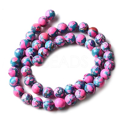 Dyed Natural Magnesite Beads Strands G-L617-D01-8mm-05-1