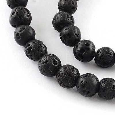 Natural Dyed Lava Rock Gemstone Round Bead Strands G-R293-03-1