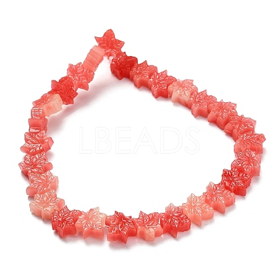 Synthetic Coral Dyed Carved Beads BSHE-H114-02F-1