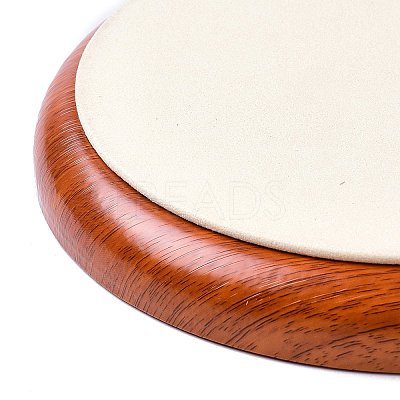 Flat Round Wood Pesentation Jewelry Bracelets Display Tray ODIS-P008-15C-01-1