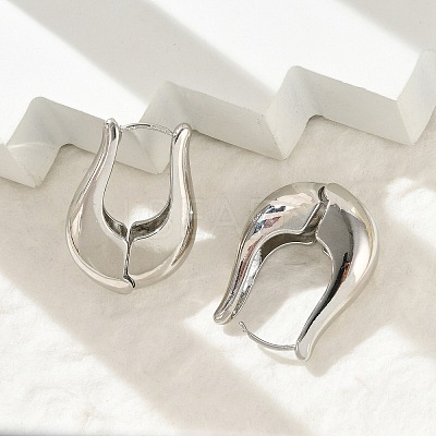Brass Hoop Earrings for Women EJEW-U041-05P-1