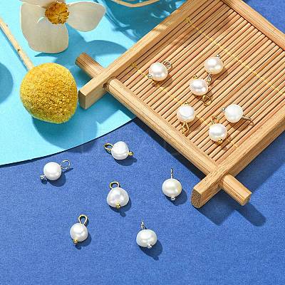 12Pcs 2 Styles Natural Cultured Freshwater Pearl Oval Charms FIND-YW0003-57-1