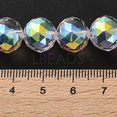 Transparent Electroplate Glass Beads Strands X-EGLA-N002-34D-H01-1