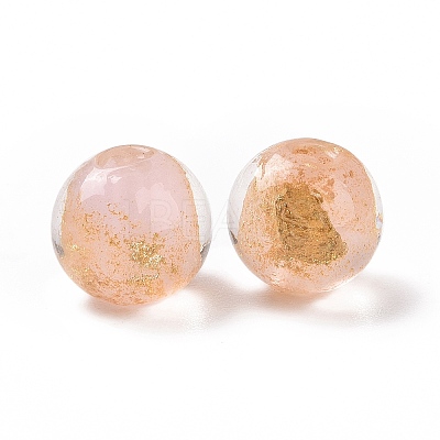 Handmade Gold Foil Glass Beads LAMP-C004-03D-1