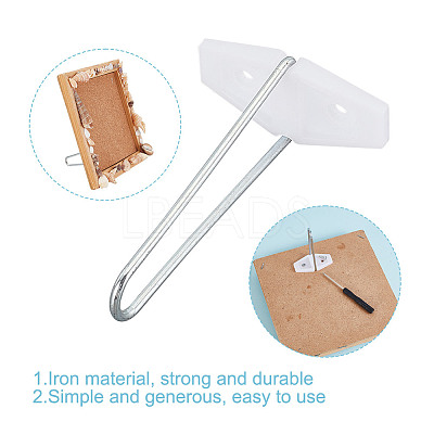 10 Sets Iron & Plastic Photo Frame Bracket ODIS-GO0001-04B-1