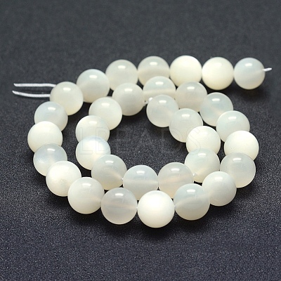 Natural White Moonstone Beads Strands G-P342-02A-12mm-A-1