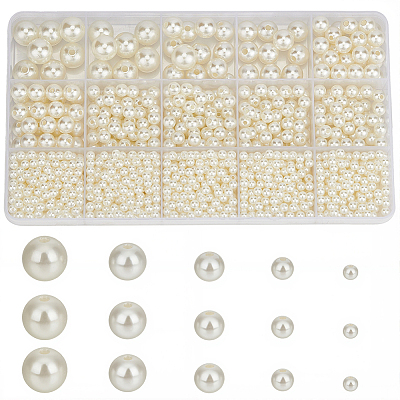 1573Pcs 5 Styles ABS Plastic Imitation Pearl Beads KY-PA0001-13A-1
