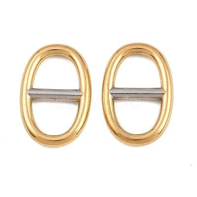 Ion Plating(IP) 304 Stainless Steel Oval Links Connector Charms STAS-F366-02A-GP-1