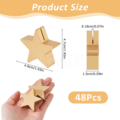 4 Sets Wood Name Card Clip AJEW-FH0009-24A-1