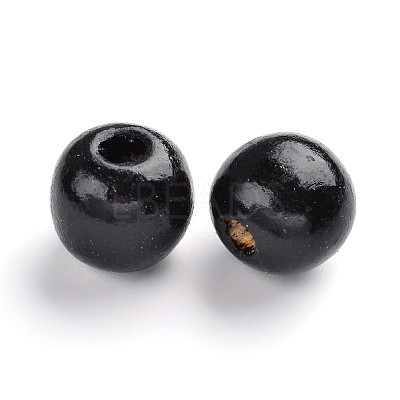 Dyed Natural Wood Beads X-TB095Y-10-1