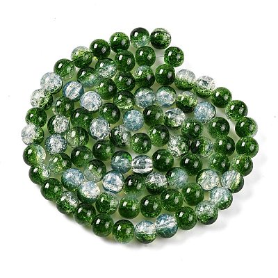 Transparent Crackle Baking Paint Glass Beads Strands DGLA-T003-01C-M-1
