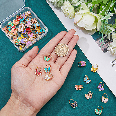 96Pcs 12 Colors Butterfly Alloy Enamel Shoe Charms PALLOY-FH00001-1