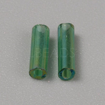 300Pcs Transparent Glass Round Bugle Beads GLAA-WH0015-74D-1
