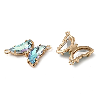 Brass Pave Faceted Glass Connector Charms FIND-Z020-04F-1