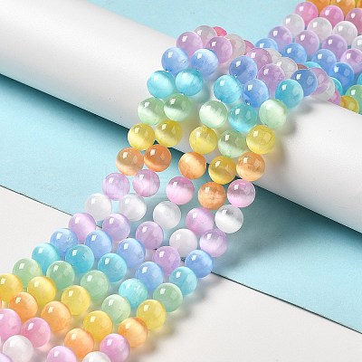 Natural Selenite Beads Strands G-P493-01A-10MM-1