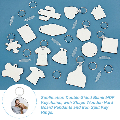 Sublimation Double-Sided Blank MDF Keychains KEYC-GA0001-38-1