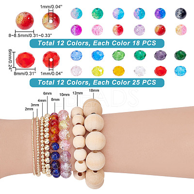 516Pcs 24 Style Crackle Glass Bead GLAA-PH0002-13-1