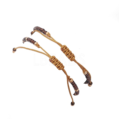 2Pcs Natural Tiger Eye & Glass Seed Beads Braided Bead Bracelets for Women BJEW-MZ00247-03-1