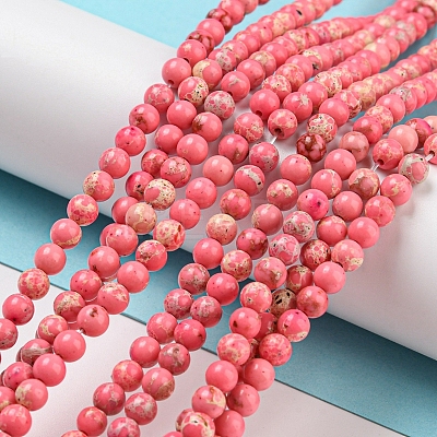 Synthetic Imperial Jasper Dyed Beads Strands G-D077-A01-02-1