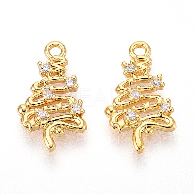 Brass Micro Pave Cubic Zirconia Pendants KK-N263-88G-1