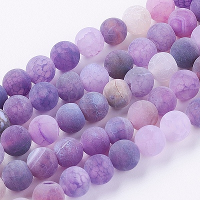 Natural Weathered Agate Beads Strands G-G589-8mm-06-1