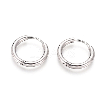 Tarnish Resistant 304 Stainless Steel Huggie Hoop Earrings LS-EJEW-F111B-17mm-P-1