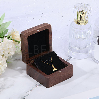 Wooden Jewelry Pendant Storage Magnetic Gift Case CON-WH0095-78A-1