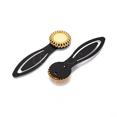 Alloy & Iron Bookmark Cabochon Settings PALLOY-N184-01G-1