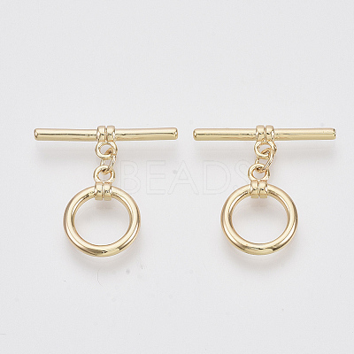 Brass Toggle Clasps KK-N216-44-1