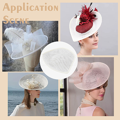 Linen Mini Hat Fascinator Base AJEW-WH0561-32E-1