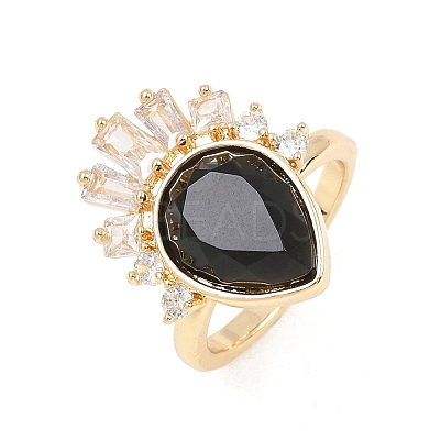 Brass with Natural Obsidian Finger Rings GG-CBACC2B-07G-09-1