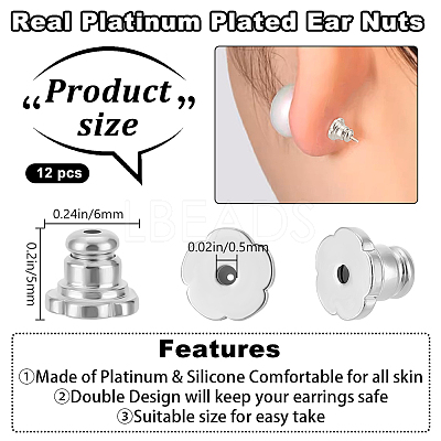 12Pcs Brass Ear Nuts KK-BBC0016-30P-1