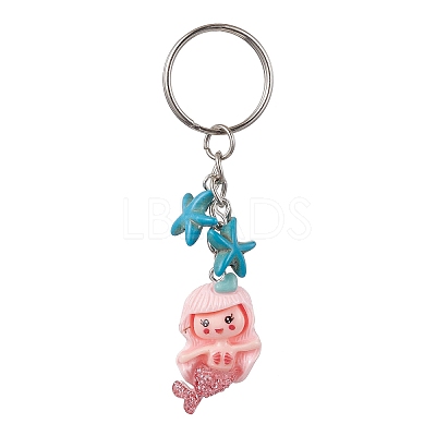 Mermaid Opaque Resin Pendant Keychain KEYC-JKC00624-04-1