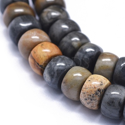 Natural Polychrome Jasper/Picasso Stone/Picasso Jasper Beads Strands G-K293-B06-B-1