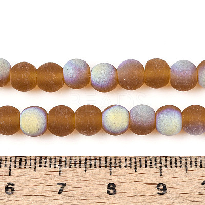 Frosted Transparent Glass Beads Strands GLAA-T032-T6mm-MBB23-1