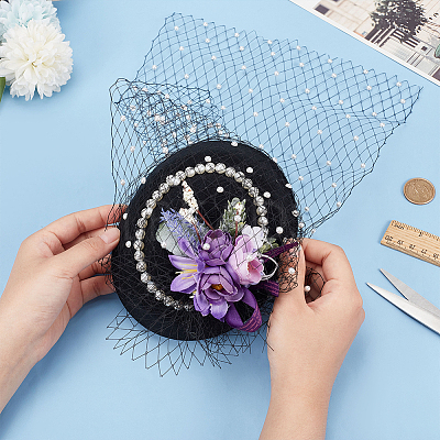 Polyester Mesh Ribbons for Bridal Headwear AJEW-WH0518-73B-1