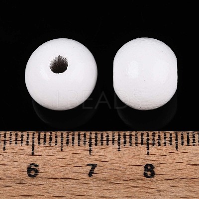 Spray Painted Round Natural Schima Wood Beads WOOD-A018-12mm-31-1