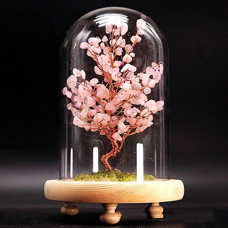 Natural Rose Quartz Display Decoration TREE-PW0001-22C-1