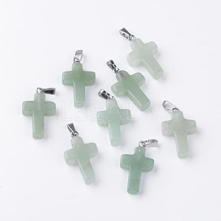 Natural Green Aventurine Pendants G-J354-08-1