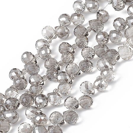 Transparent Electroplate Glass Beads Strands EGLA-F152B-PL01-1