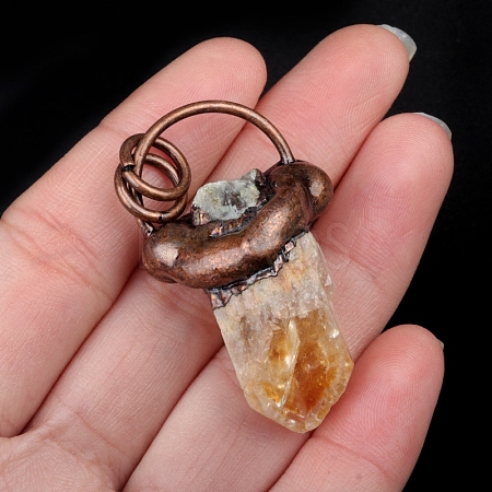 Citrine with Metal Pendants PW-WG46EB9-03-1