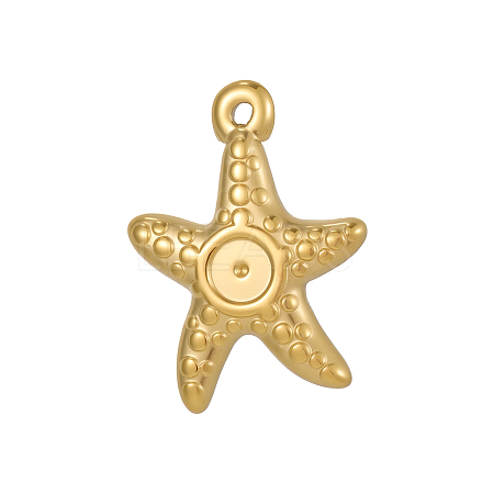 304 Stainless Steel Pendants Cabochon Setting STAS-OY009-54G-1