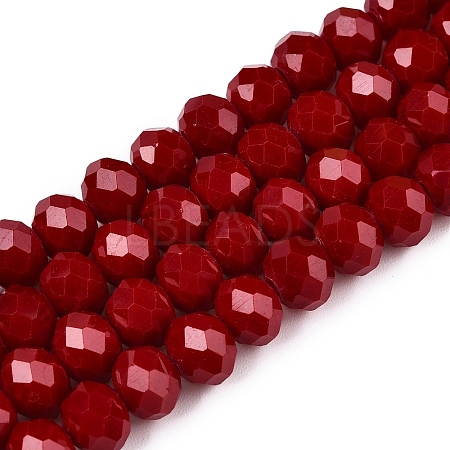 Opaque Solid Color Imitation Jade Glass Beads Strands X-EGLA-A044-P8mm-D02-1