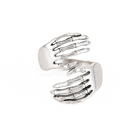 Hand Hug Open Cuff Ring RJEW-S038-219-1