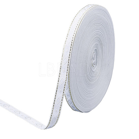 Polyester Rhombus Jacquard Ribbons OCOR-WH0078-128A-1