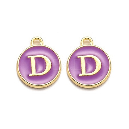 Golden Plated Alloy Enamel Charms ENAM-Q437-12D-1