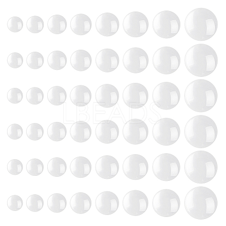 80Pcs 8 Style Transparent Glass Cabochons GGLA-HY0001-01-1