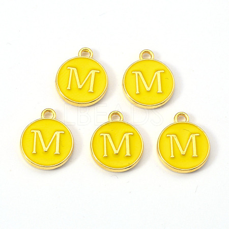 Golden Plated Alloy Enamel Charms ENAM-S118-09M-1