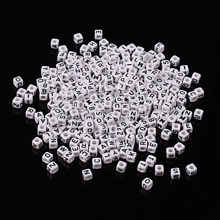 Acrylic Letter beads PL37C9308-1