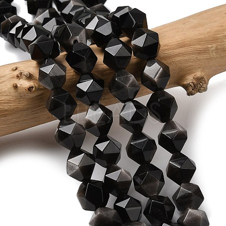 Natural Silver Obsidian Beads Strands G-Z119-A11-03-1
